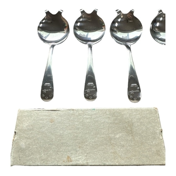 Vintage Set Of 6 Flaming Cafe Hennessy Burning Spoons In Original Package - Picture 3 of 6